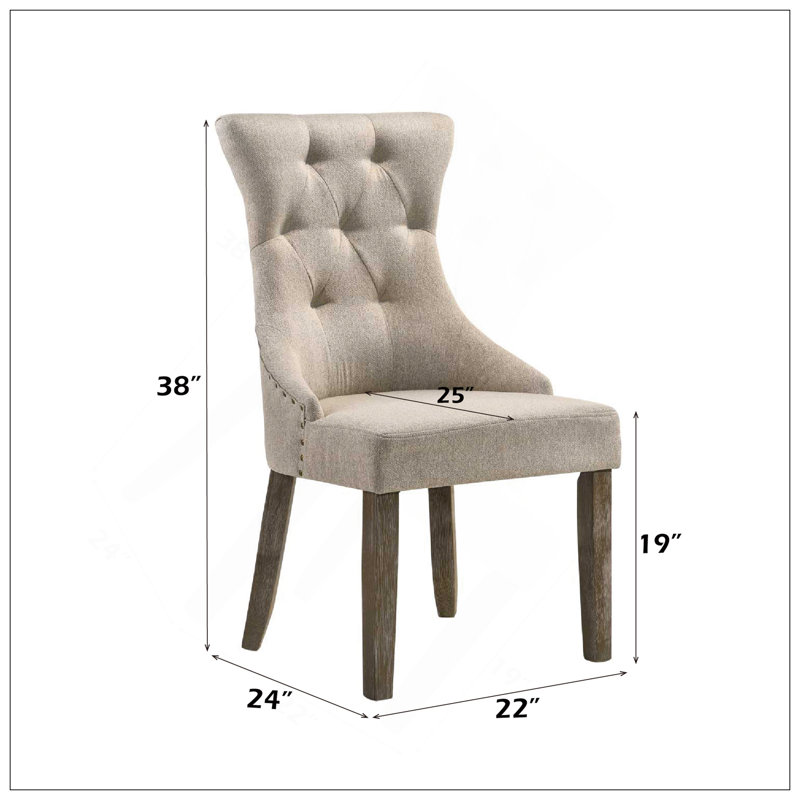 Ensemble de 2 chaises d'appoint Gabri, Beige/gris, Oak