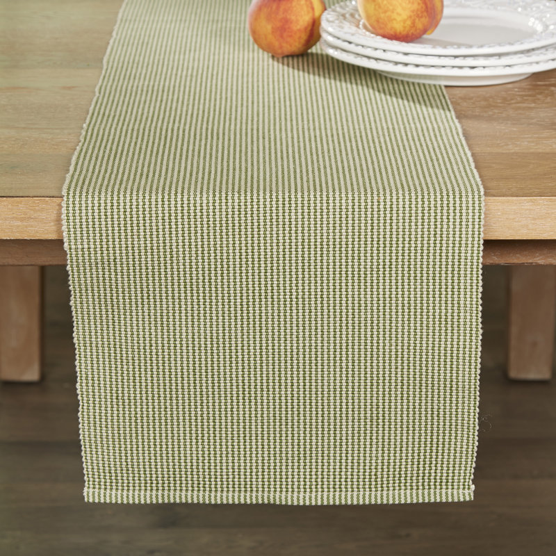 Gilmour Port Stripe Cotton Table Runner, Green