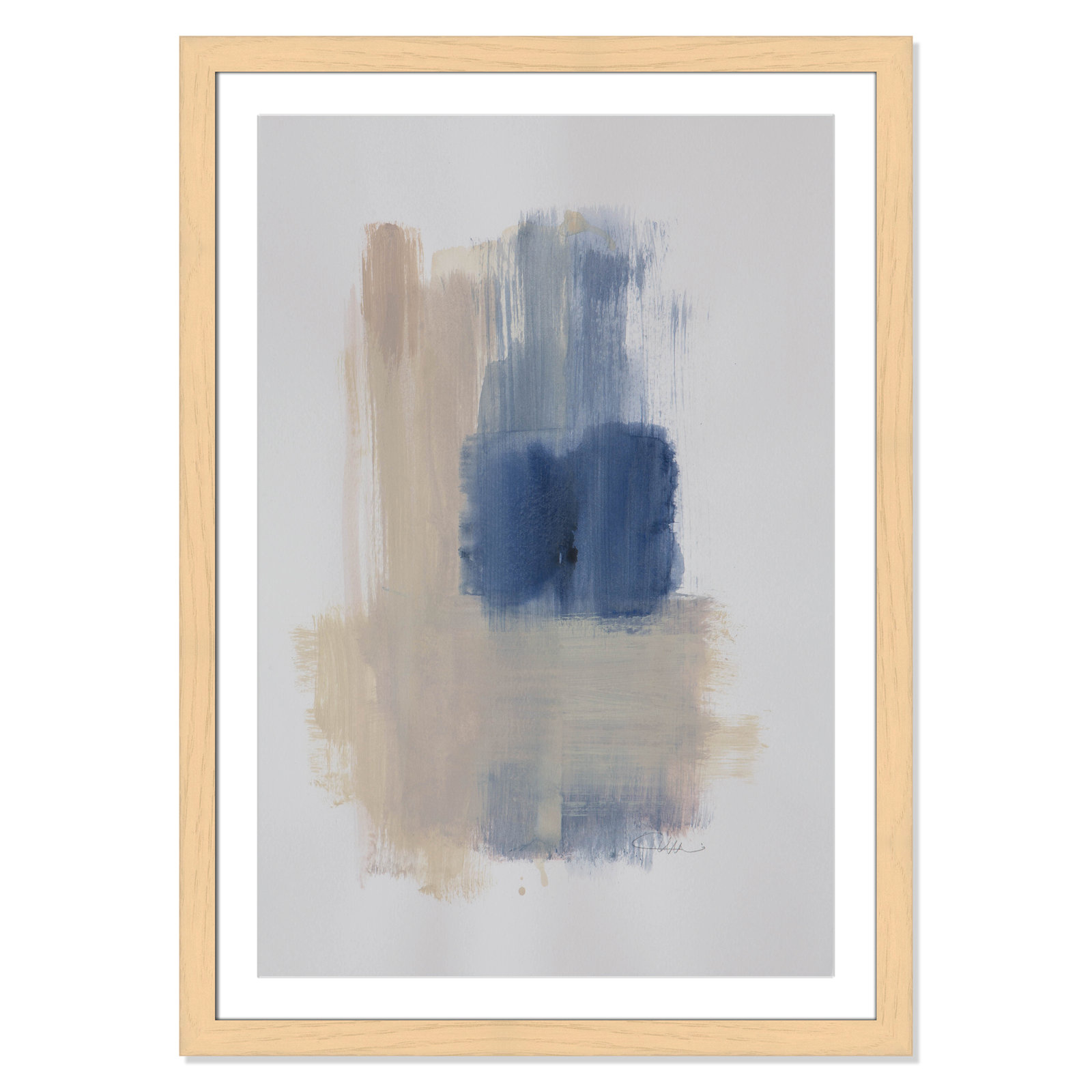Esmeray "Powder Room Wash III" Print, 43" H x 31" W x 1.25" D, Natural Cube Frame Matted