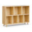 Mid Century Modern 2 Tier 7 Cube Wooden Storage Bookcase for Living Room and Study