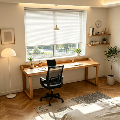 Ensemble de chaise de bureau ergonomique en bois massif et filet