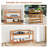 2-Tier Wood Shoe Rack Solid Shoe Storage Shelf Organizing Unit W/ Side Hooks