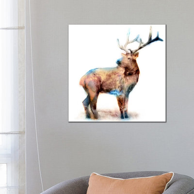 Elk by Edward Selkirk - Wrapped Canvas Painting