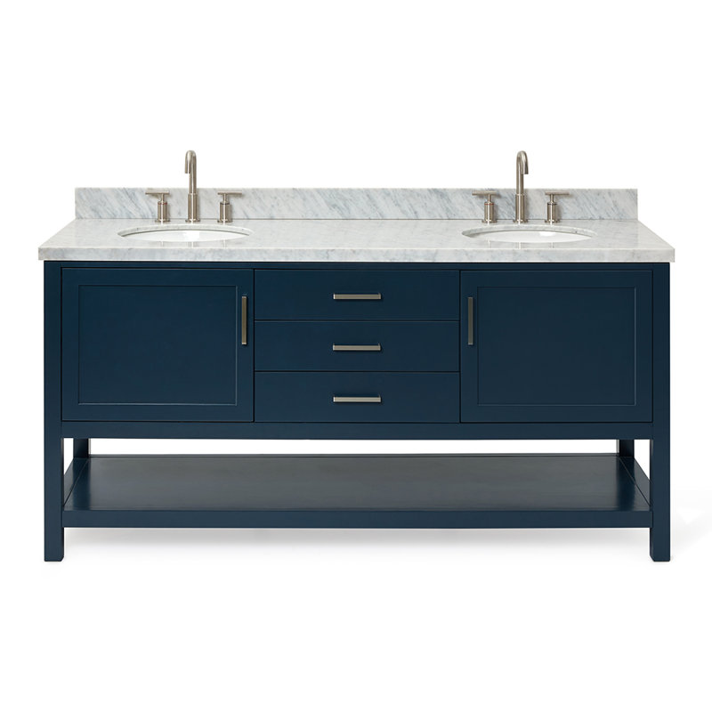 Bayhill 73'' W Double Vanity, Gray, Oval