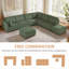 Canapé modulaire rembourré 8 pièces en velours côtelé 8 pièces avec 2 repose-pieds-925121238