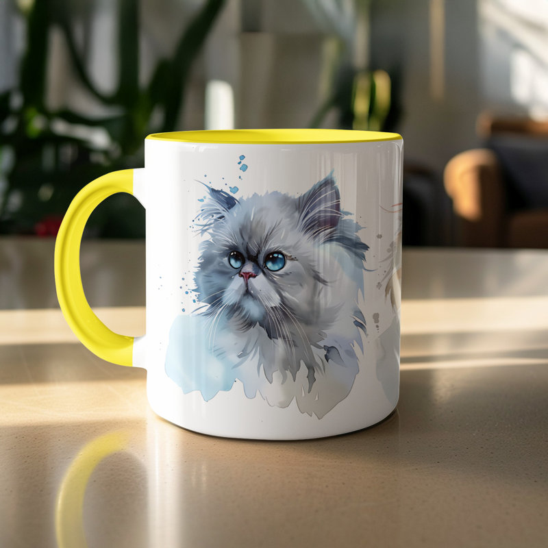 Ceramic Coffee Mug, 3, Yellow