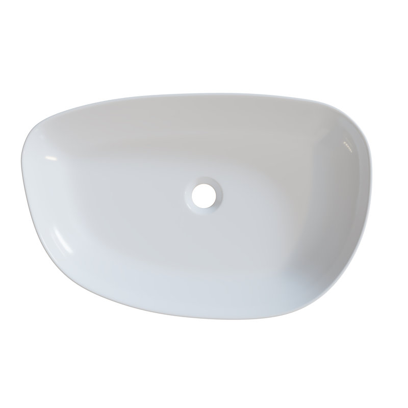 Ceramic Vessel Bathroom Sink, Gloss White