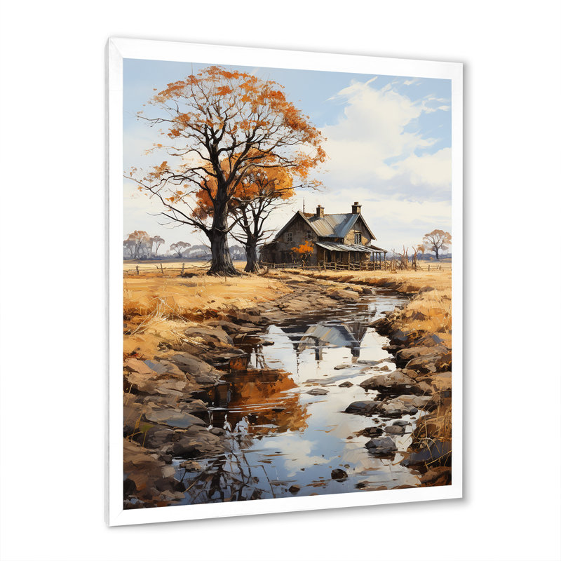«Farmhouse Rustic Retreat I», reproduction sur toile, Cadre simple blanc, H 20 po x l 12 po x P 1 po