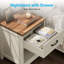 Tables de chevet avec tablette ouverte spacieuse, tables de chevet avec tiroir en bois, tables de bout décoratives en bois rustique avec structure stable, ensemble de 2-1170287847