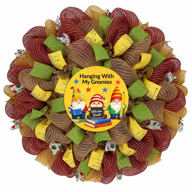 Couronne de gnome Fall Back To School