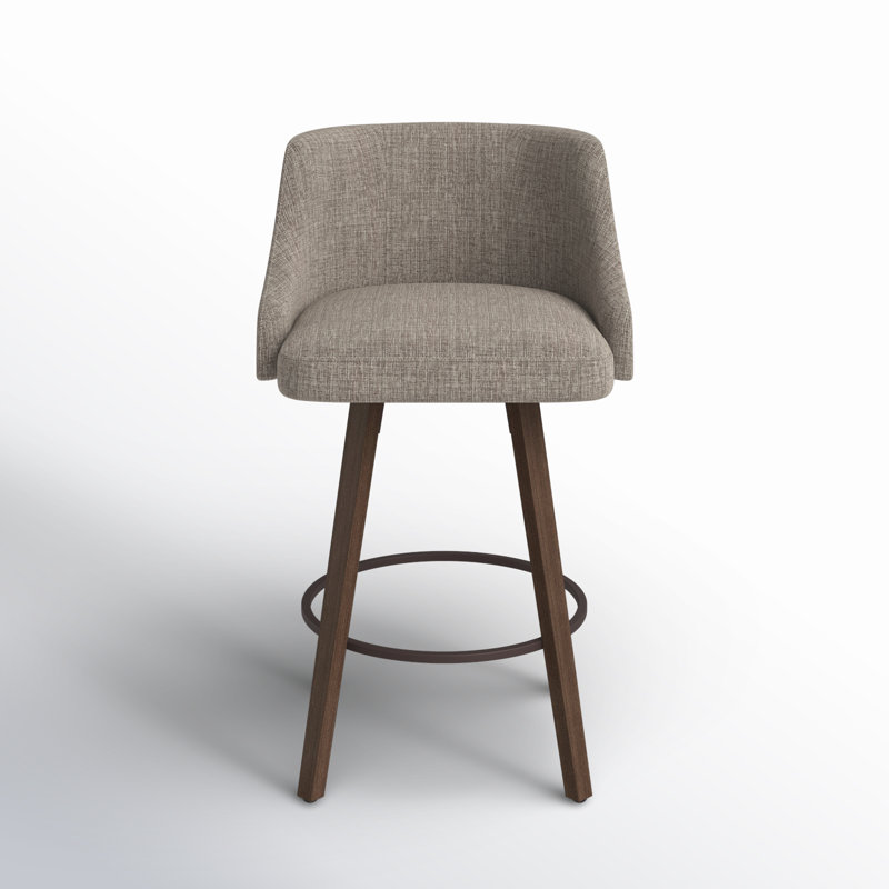 Tabouret de bar et de comptoir pivotant Abasi-Ima, Brun / vinyle brun, Tabouret de comptoir (siège d'une hauteur de 26,8