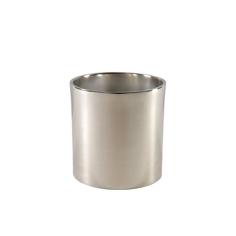 Vase en aluminium argenté Mercer41, H 6 po x l 6 po x P 6 po