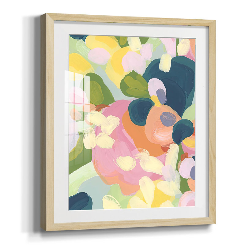 Brushy Tropics III, reproduction encadrée, Papier avec cadre naturel, Blanc