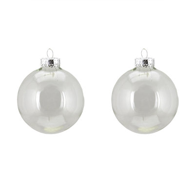 Transparent Clear Glass Ball Christmas Ornaments 4" (100mm)