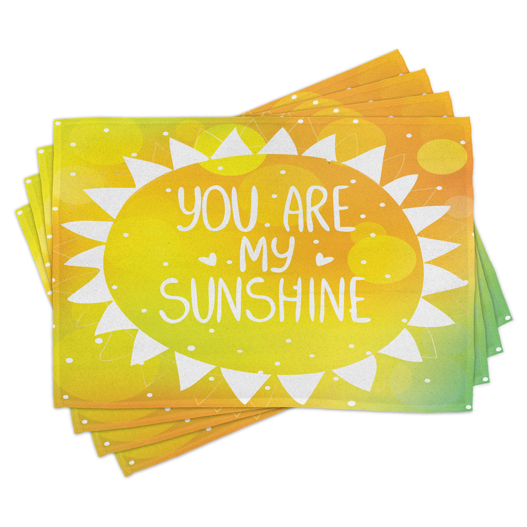 Platzdeckchen 4er-Set, Sun Love Art, gelb