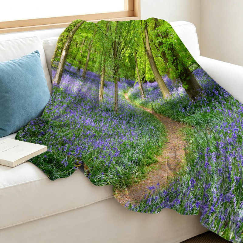 Jeté transparent en flanelle de polaire ultra douce, imprimé d'un côté Bluebell, Throw 40" x 50"