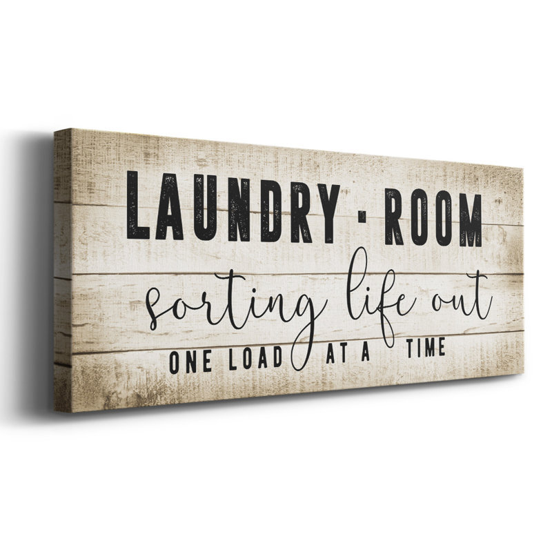 «Laundry Room On Canvas», art textuel, H 12 po x l 30 po x P 1,5 po