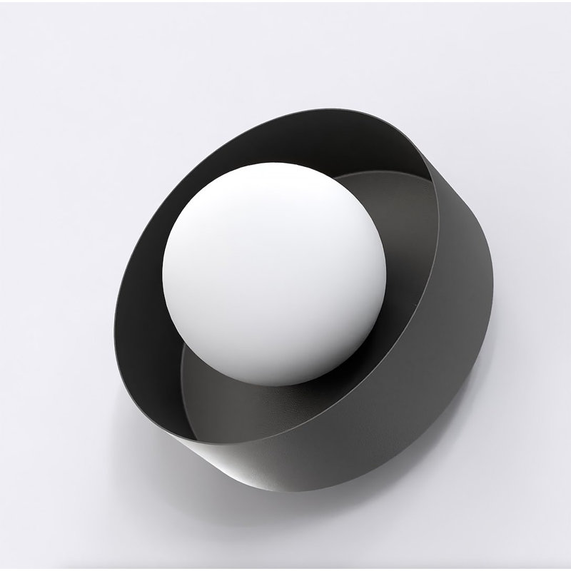 Steel Flush Mounted Sconce, Black