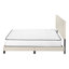 Lit, grand lit, tapissier, aspect lin, pieds en bois noir