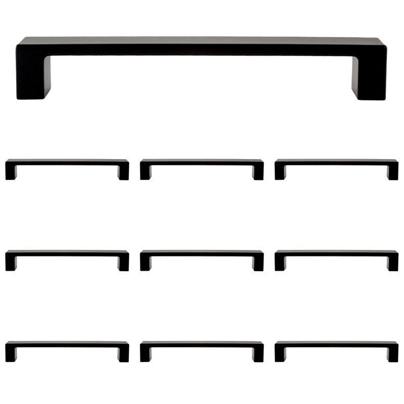 Ensemble de poignées barre rouge mat 5-1 / 4 "Redmond, Noir mat