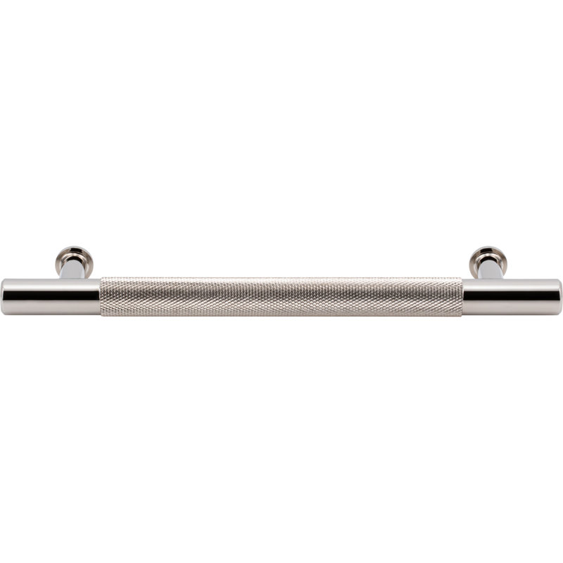 Beliza Knurled Bar Pull, Polished Nickel, 6 5/16"