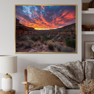 Fiery Canyon Sunset I - paysages, art mural sur toile