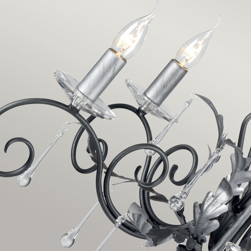 Barcroft 5 - Light Candle Style Chandelier, Black/Silver