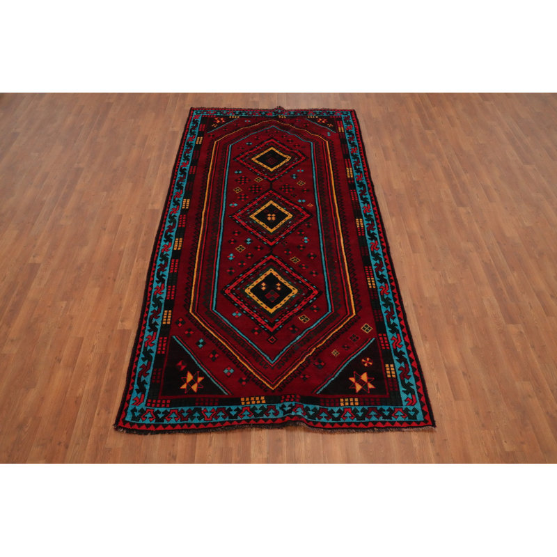 Tapis traditionnel rétro géométrique 5 x 9