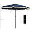 Parasol bleu foncé 9 pi, patio avec inclinaison et manivelle, idéal pour la piscine à manivelle extérieure