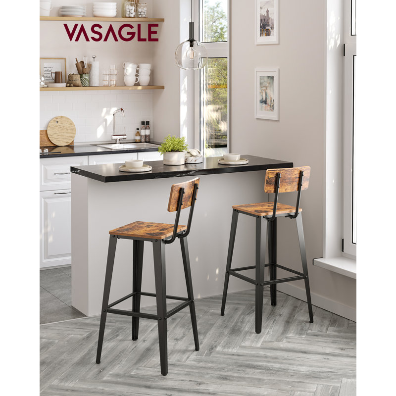 Aedyn 74cm Bar Stool, Rustic Brown/Black