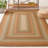 Braided Flat Weave Cotton/Others Striped Rug in Brown/Ivory-1921793039