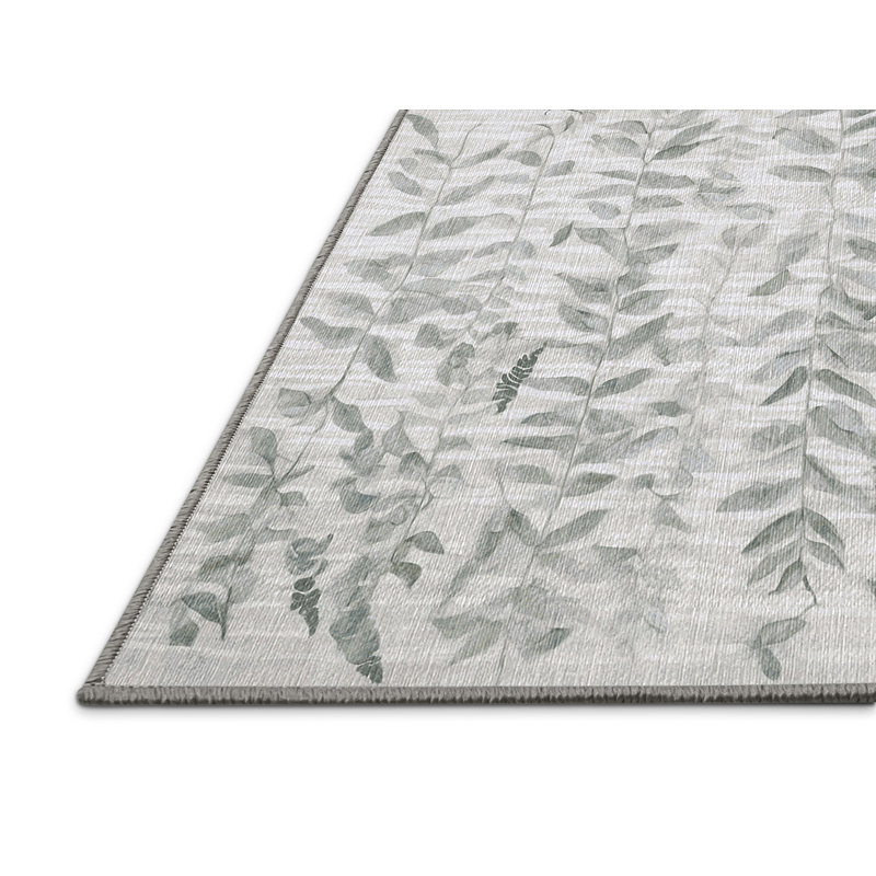 Machine Washable Gray Area Rug, Rectangle 8' x 12'