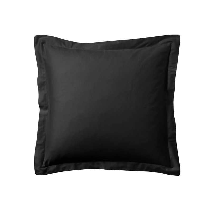 Polyester Sham Set, Black, Euro