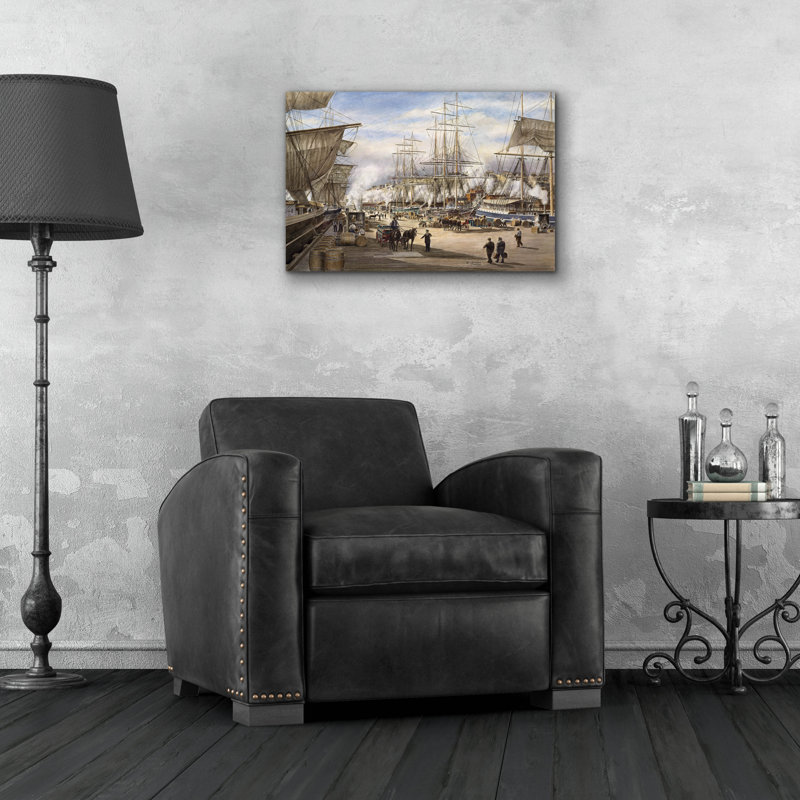 «The Green St. Wharf» par Stanton Manolakas, H 16 po x l 24 po x P 0,2 po