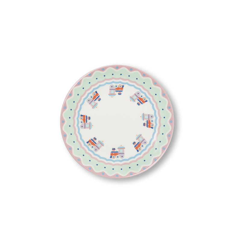 Excelsa set of 6 dessert plates Xmas Sweet Pastels porcelain 20,5x2x20,5 cm