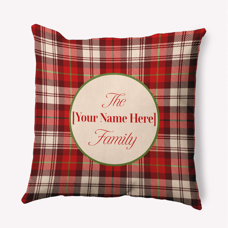 Plaid Down Outdoor Throw Pillow, 20" H x 20" W, Bold Red, Yes