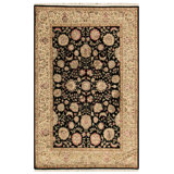 Hand-Knotted High-Quality Black and Gold Area Rug