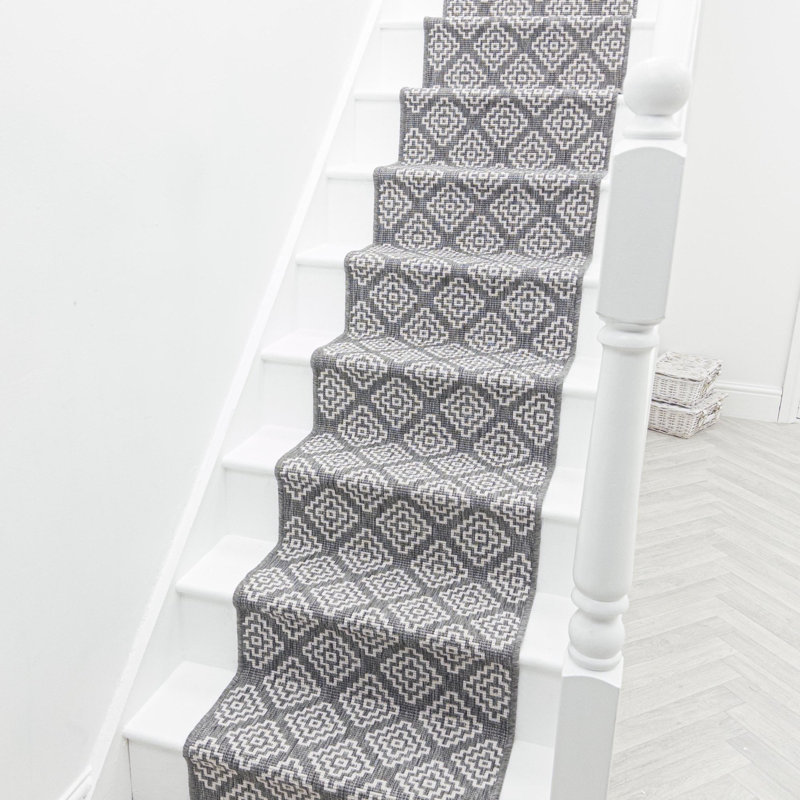 Stair Runner Geometric Shapes Flatweave Area Rug, Runner 60 x 600 cm