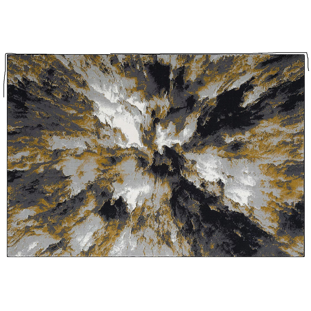 Machine Woven Flatweave Yellow Area Rug
