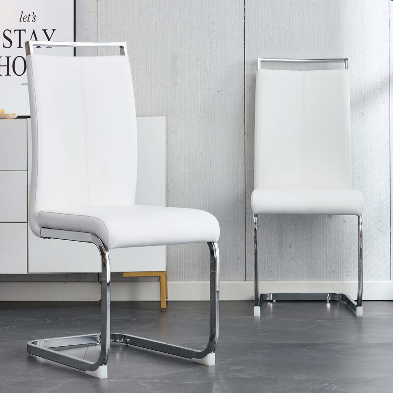 Chaise d'appoint en polyuréthane, Argent argent, Blanc