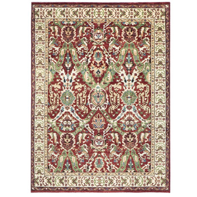 Tapis rouille en laine noué à la main 8 pi 7 po x 12 pi Oushak
