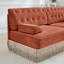 Velours rouge à 3 places avec jupe à pampille et base en bois pour les aires de repos modulaire ergonomique