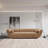 Ulka 96'' Modern Chenille Upholstered Round Arm Pine Wood Sofa in Light Brown-1159407250
