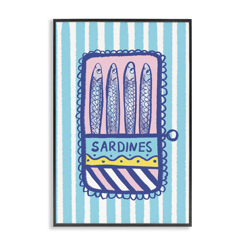 Pastel et rayures sardines, estampe numérique, design par Florentina Dolci, H 18 po x l 12 po
