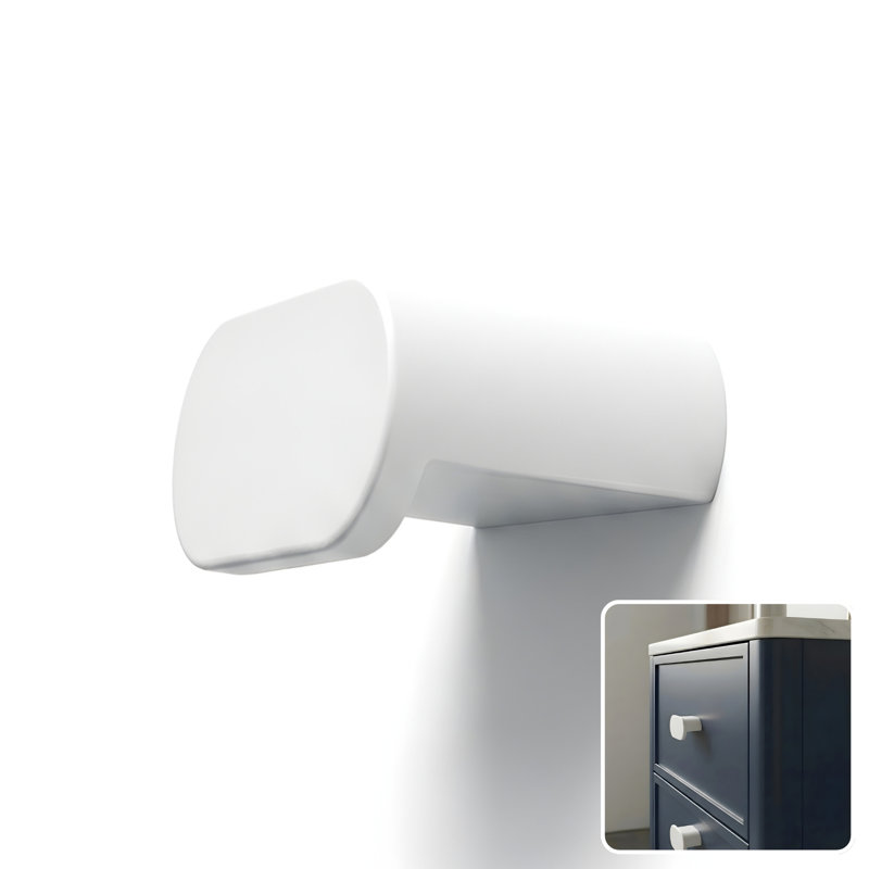 1.75" Oval Knob, Snow (White)
