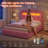 Twin Led Bed Frame With 3 Extra-large Storage Drawers, Padded Storage Headboard With Power Outlet, Velvet Princess Castle Platform Bed, Sturdy Metal Frame, Pink-837534879-837534873