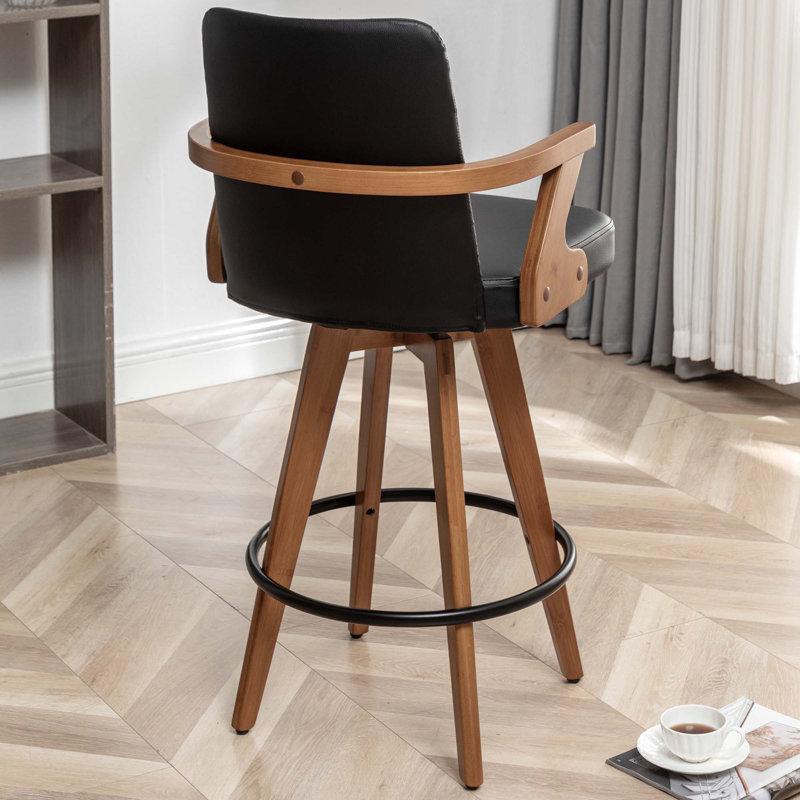 Corrales Swivel Bar Stool, Black, Counter Stool (68cm Seat Height)