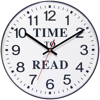 Molde ITC Round Plastic Wall Clock 12 Inches - Black