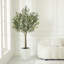Adcock UV Resistant Artificial Olive Tree for Indoor & Outdoor Decor, Large Plastic Base with Pebbles-1033404745-1033404744