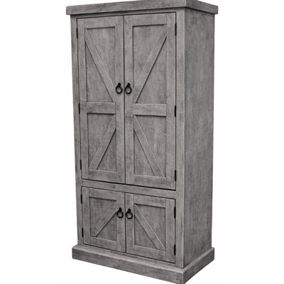 Blissfield 74.75 " H Birch Solid Wood Kitchen Pantry with Adjustable Shelves